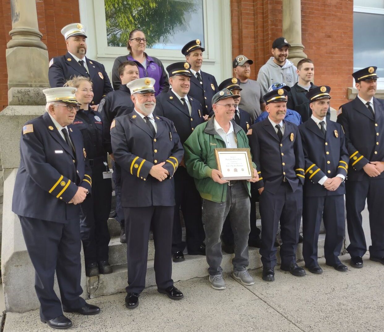 Lee firefighters pose with Ed North